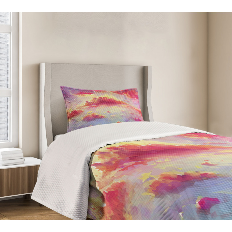 Vibrant Clouds Scenic Bedspread Set