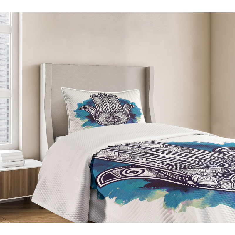 Hamsa Brushstrokes Bedspread Set