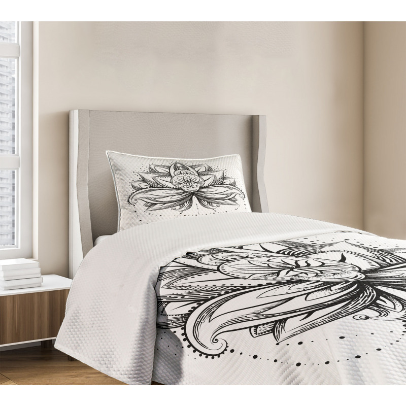 Ornamental Lotus Sketch Bedspread Set