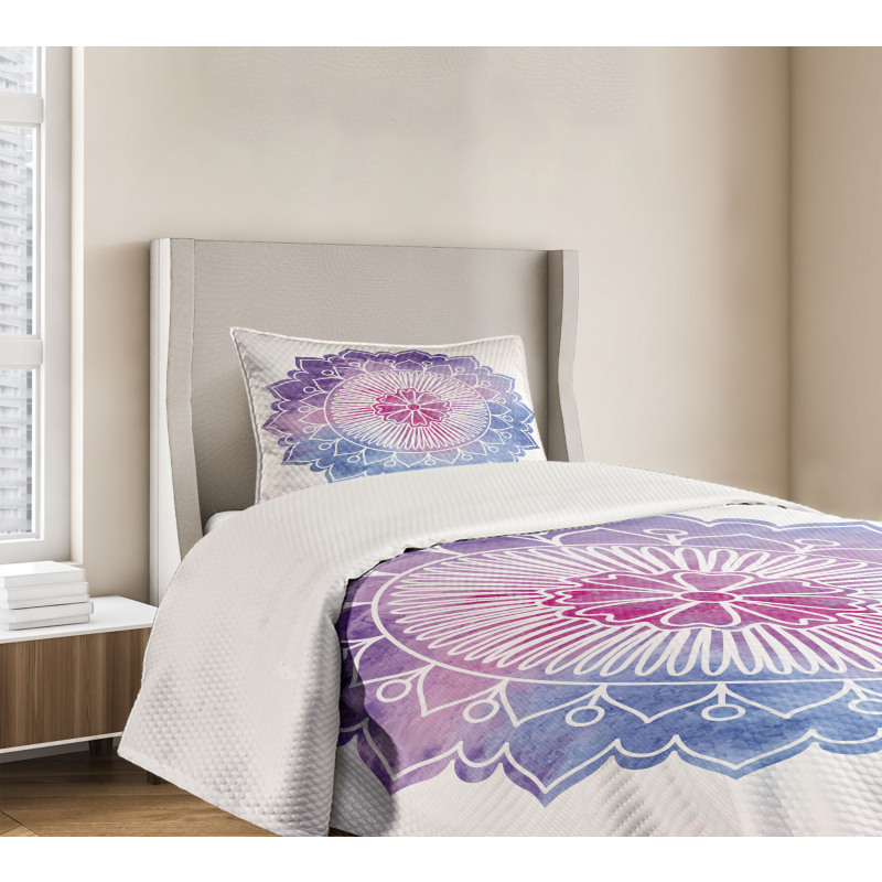 Boho Blossom Watercolor Bedspread Set