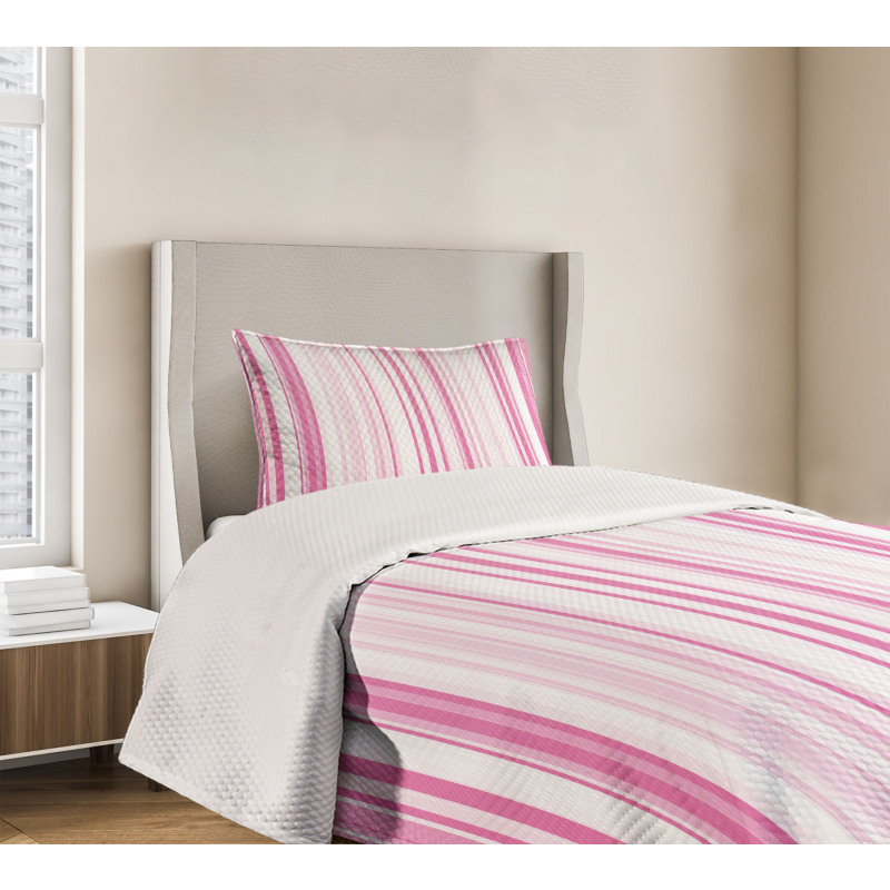 Vertically Striped Bedspread Set