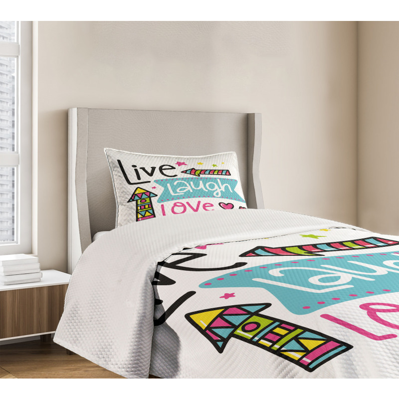 Kisses Hearts Bedspread Set