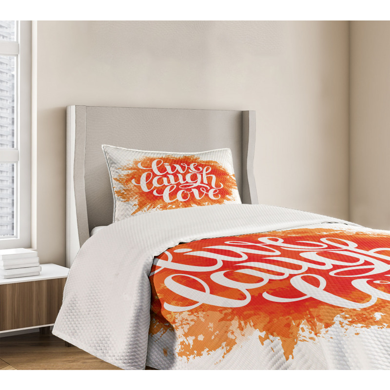 Cheerful Phrase Bedspread Set