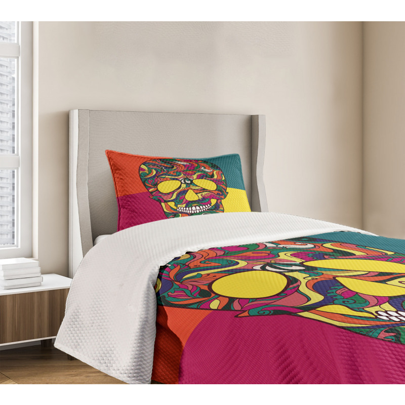 Colorful Calavera Bedspread Set