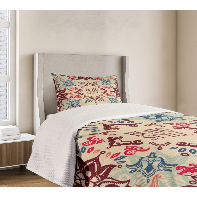 Ornate Floral Ethnic Bedspread Set