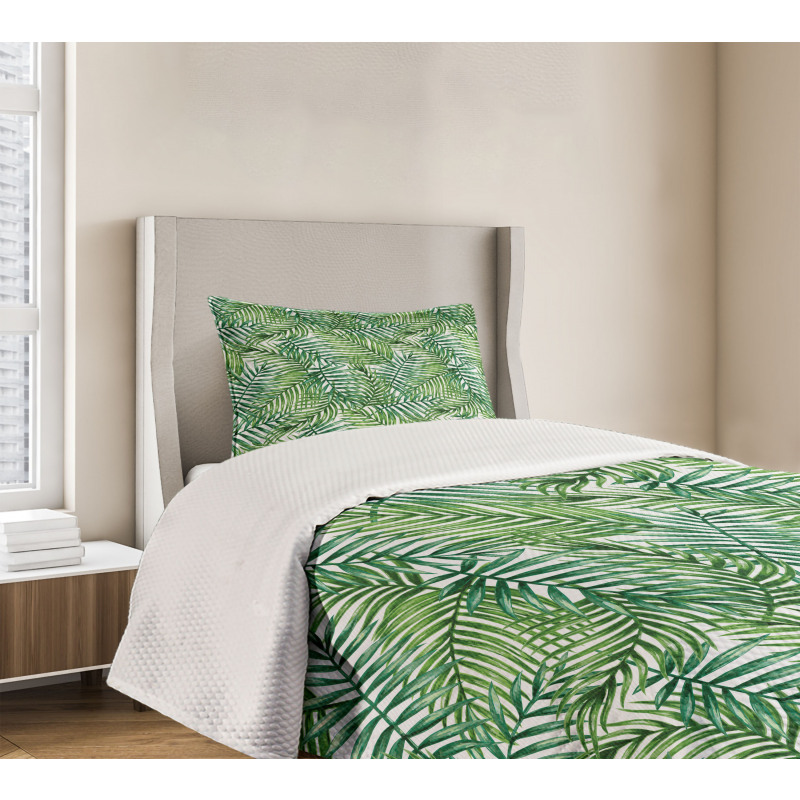 Botanical Wild Palm Trees Bedspread Set