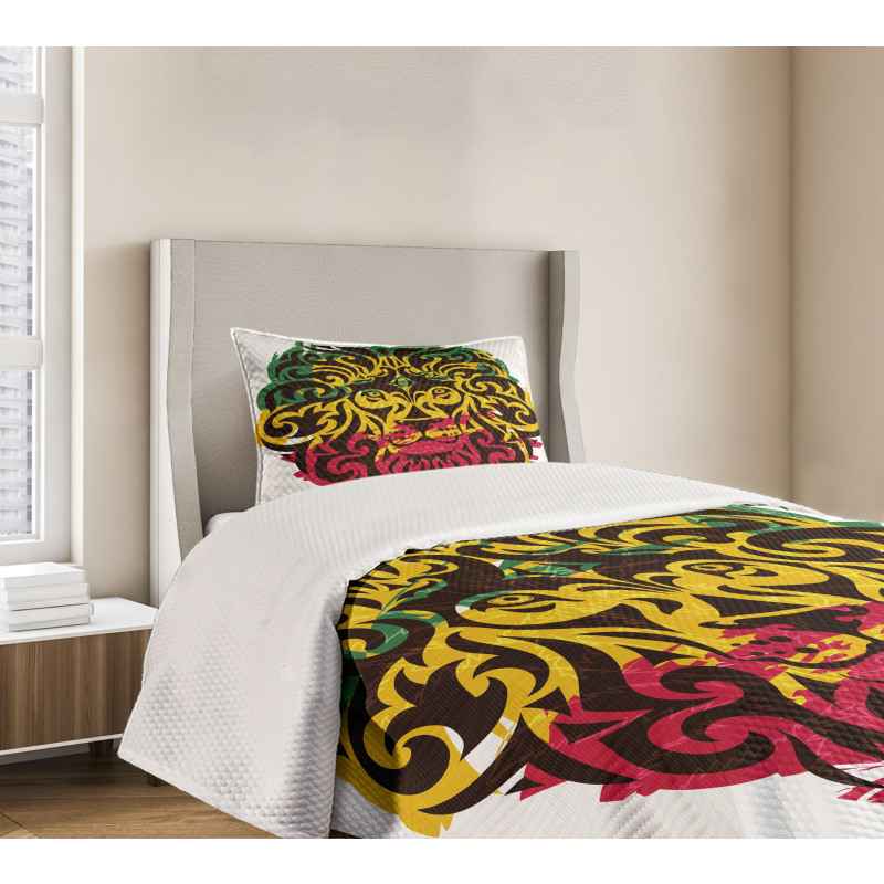 Ethiopian Wild Lion Head Bedspread Set