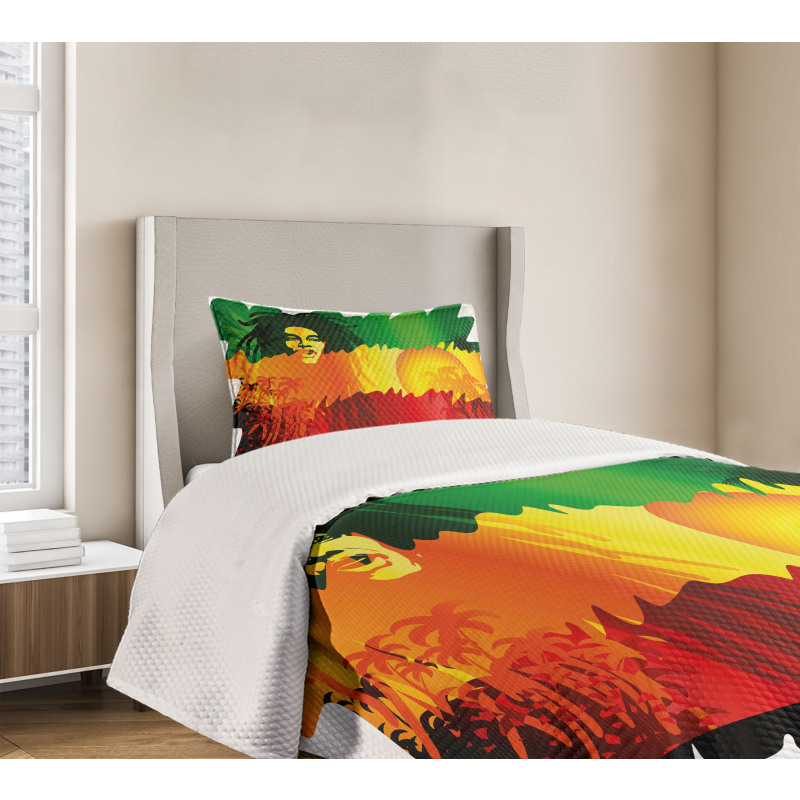 Reggae Music Singer Bedspread Set