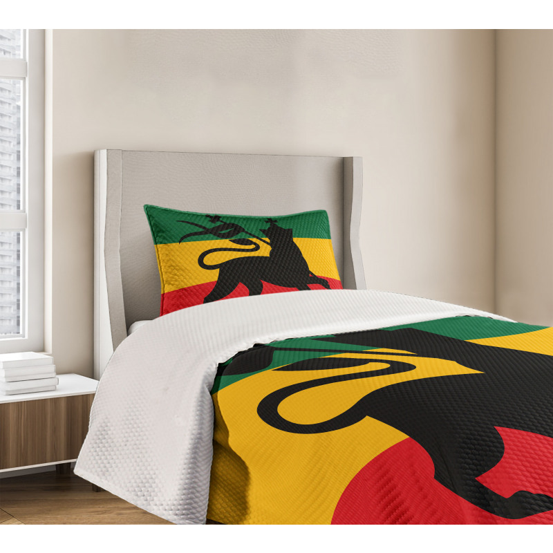 Judah Lion Reggae Flag Bedspread Set