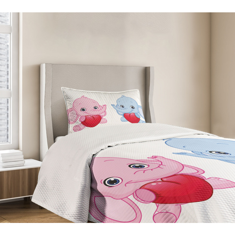 Hearts Twins Bedspread Set