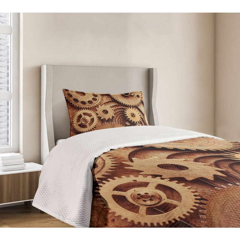 Clocks Gears Bedspread Set