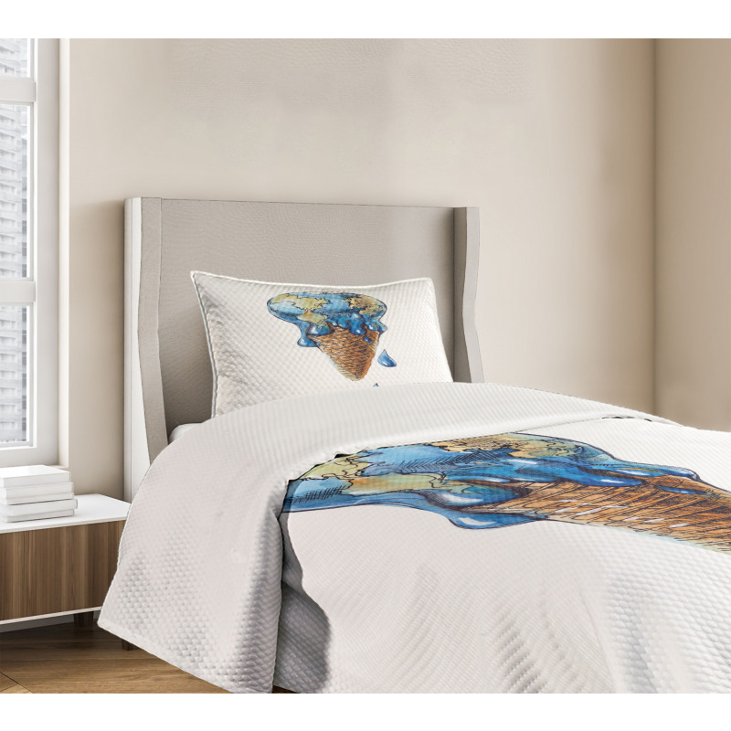 Globe Planet Earth Flavor Bedspread Set