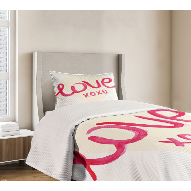 Heart Letters Love Bedspread Set