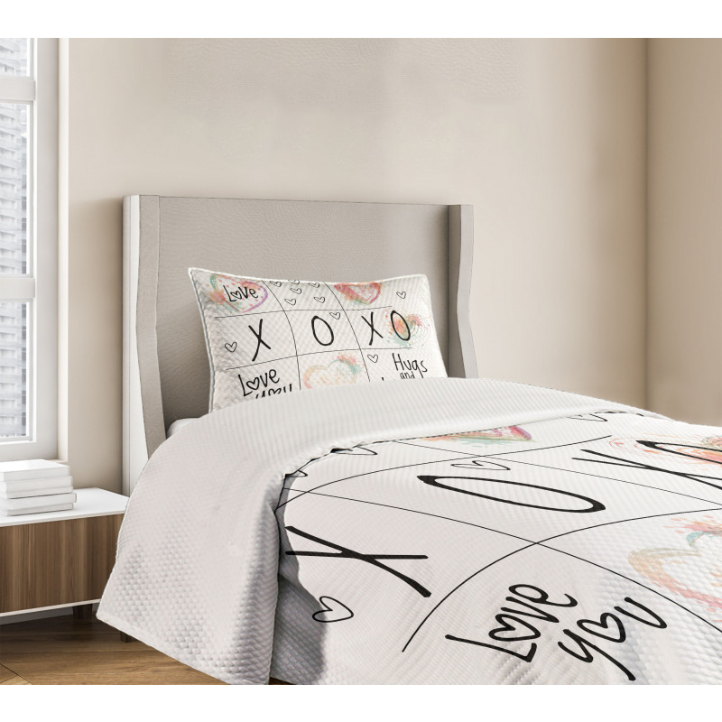 Heart in Watercolors Bedspread Set