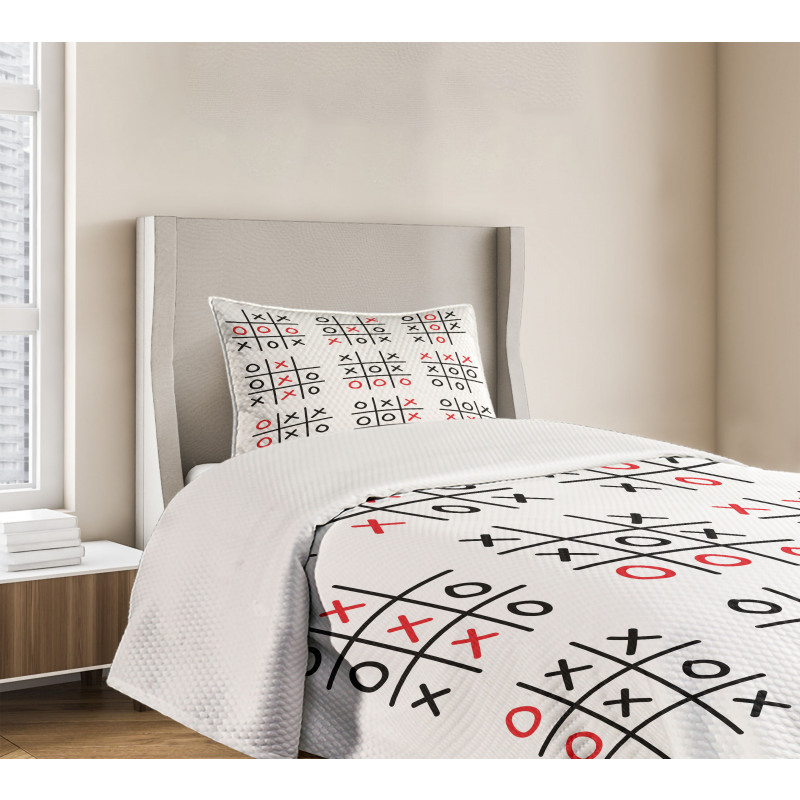 Tic Tac Toe Game Set Art Bedspread Set