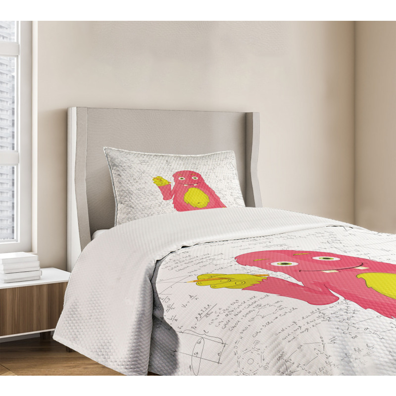 Funny Smart Monster Bedspread Set