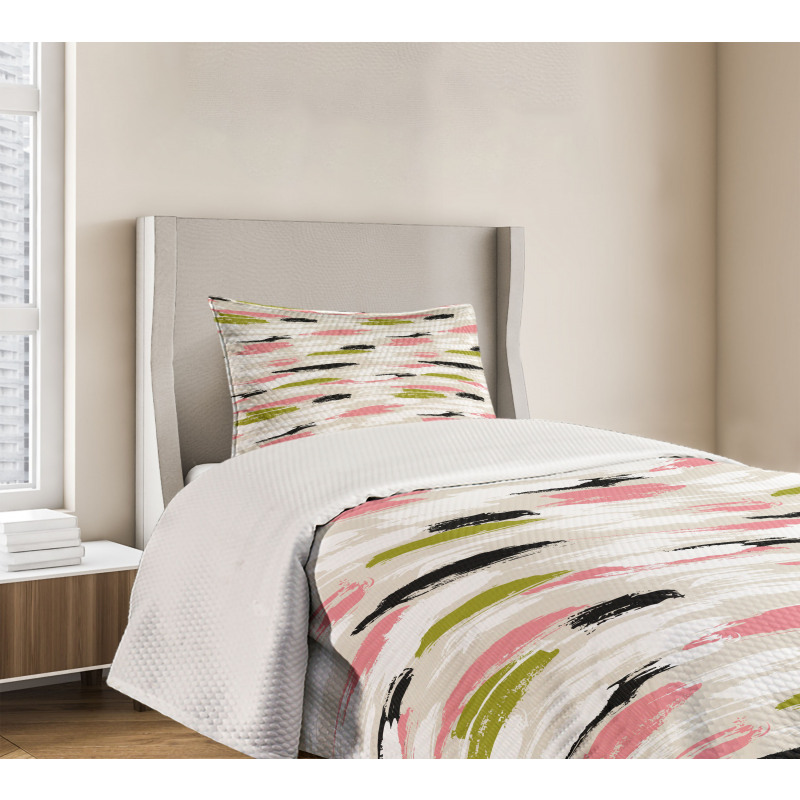 Thick Brushstrokes Stripes Bedspread Set