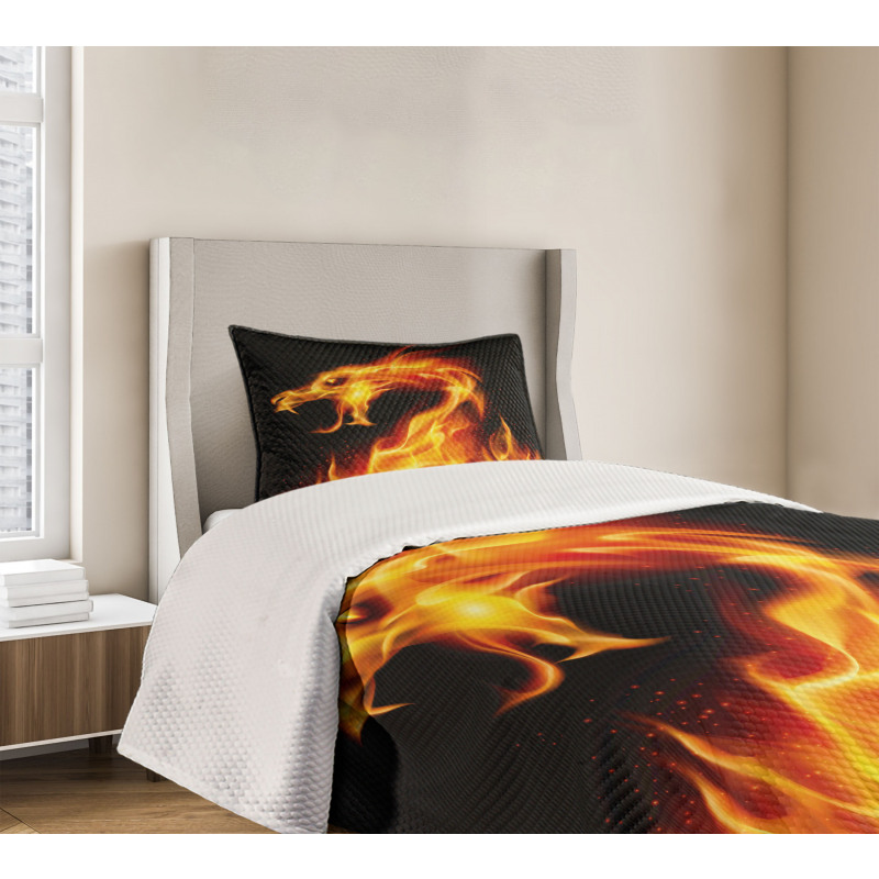 Abstract Fiery Creature Bedspread Set