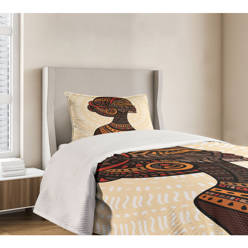 Portrait Folk Art Bedspread Set