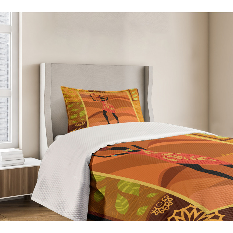 Native Zulu Girl Bedspread Set