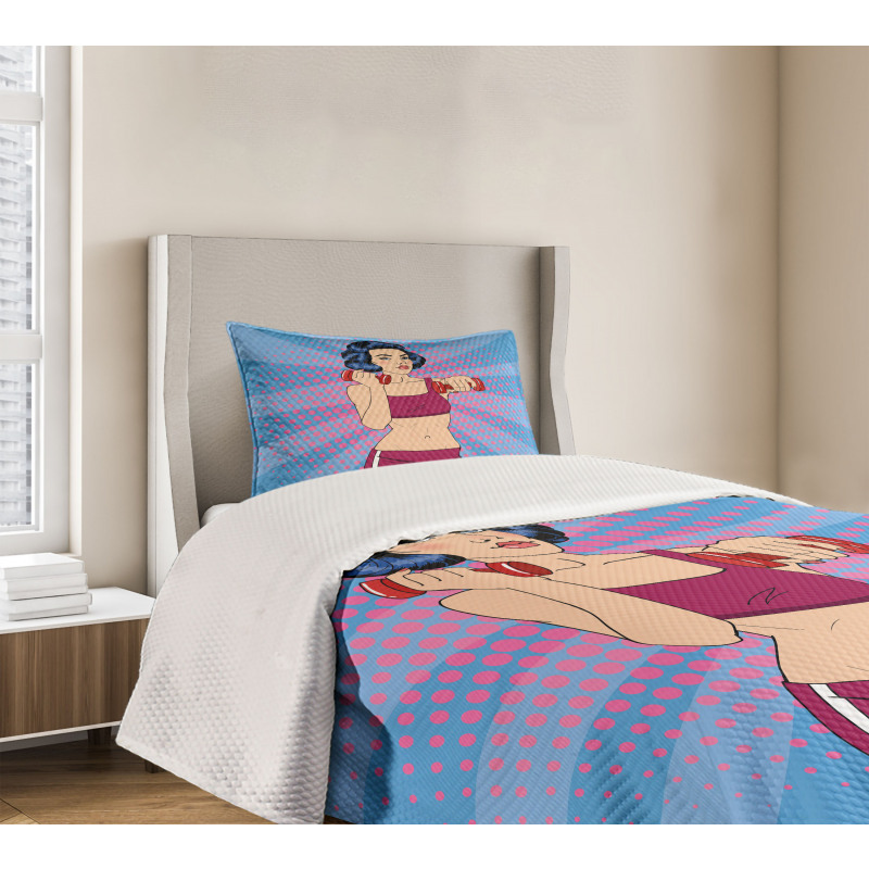 Pop Art Woman Vitality Bedspread Set