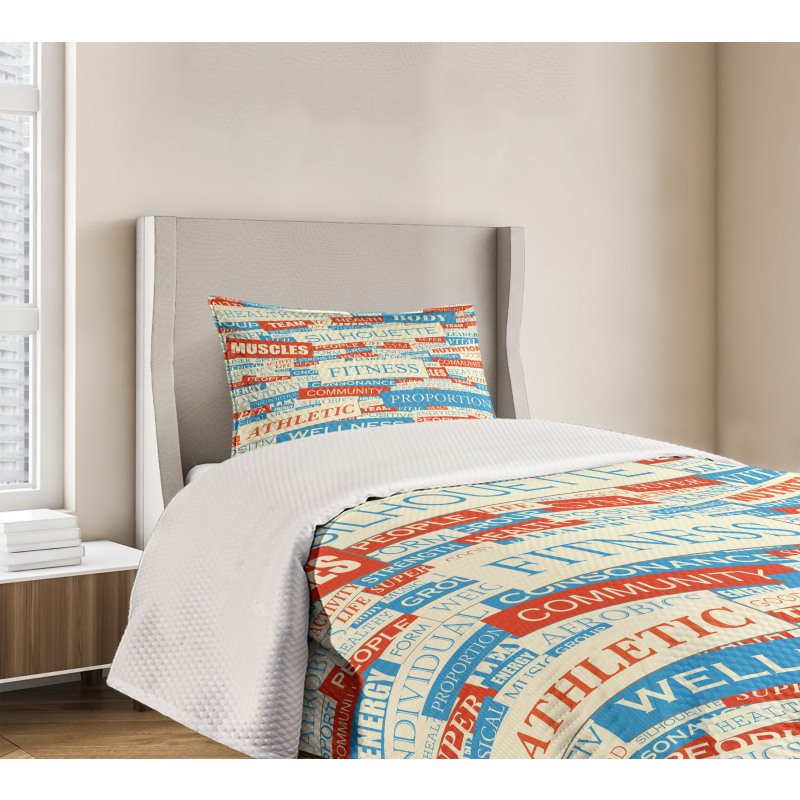 Words Bodycare Collage Bedspread Set