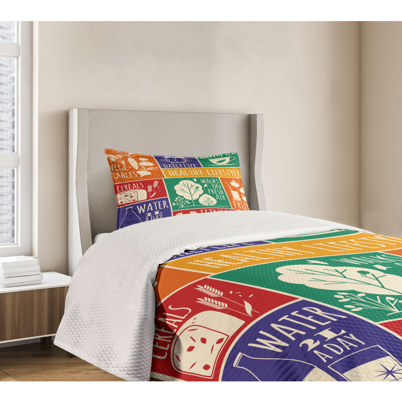 Colorful Motivational Bedspread Set