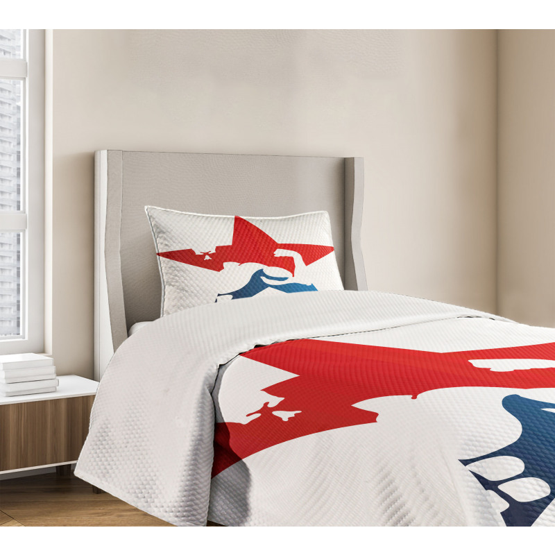 Athlete Silhouette Star Bedspread Set