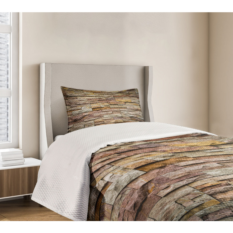 Urban Brick Slate Wall Bedspread Set