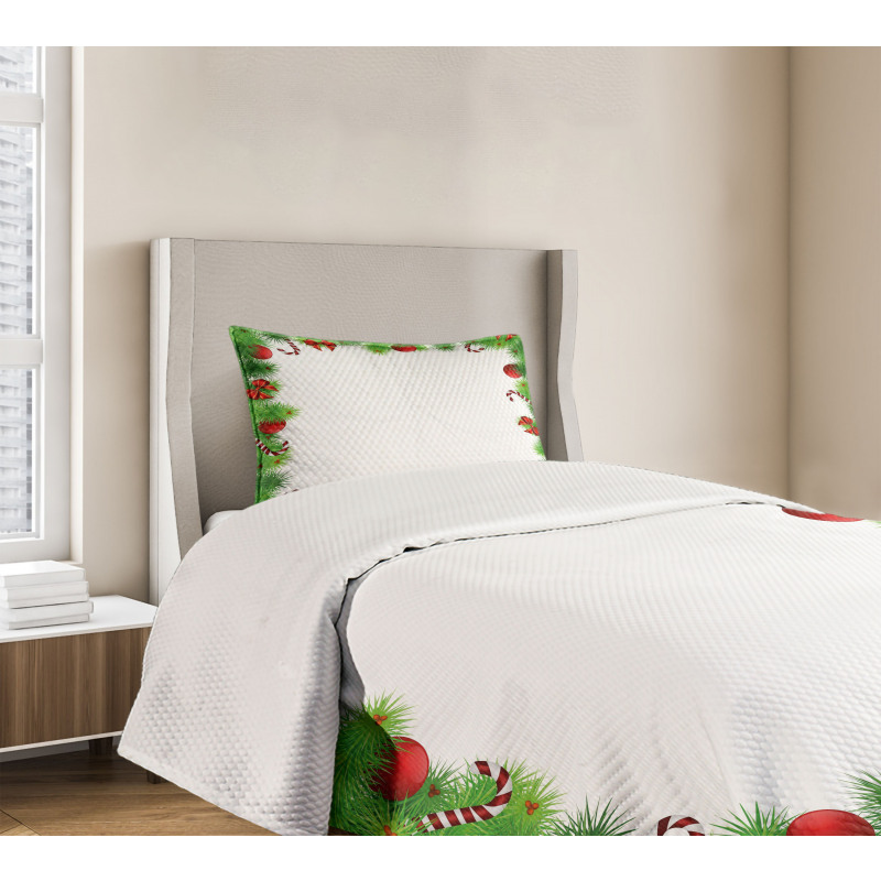 Pine Red Bows Bedspread Set