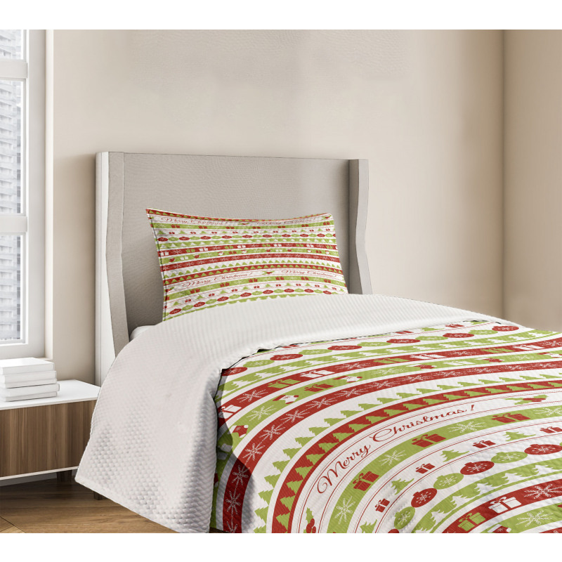 Xmas Words Ceremony Bedspread Set