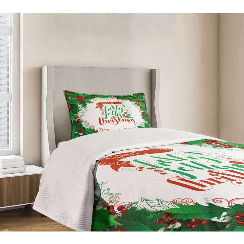 Berries Frame Words Bedspread Set