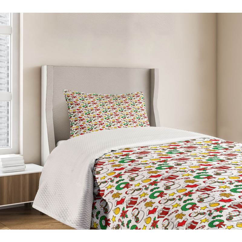 Poinsettia Flower Bedspread Set