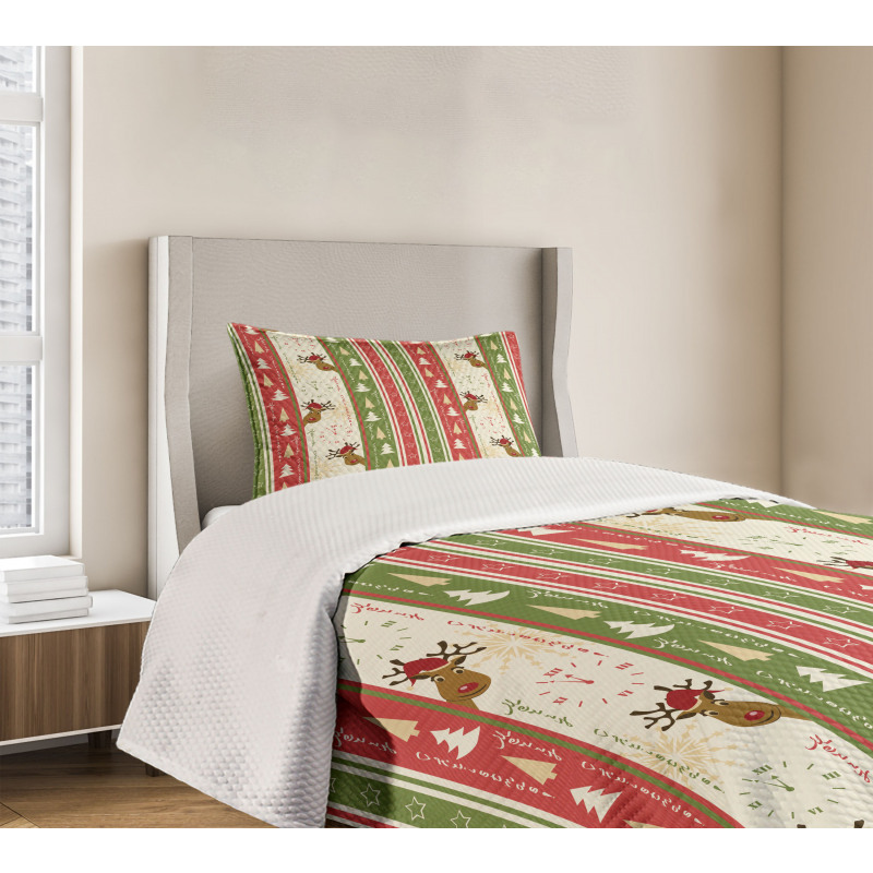 Deer Pines Borders Bedspread Set