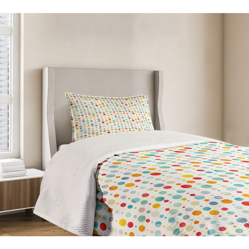 Colorful Large Dots Bedspread Set
