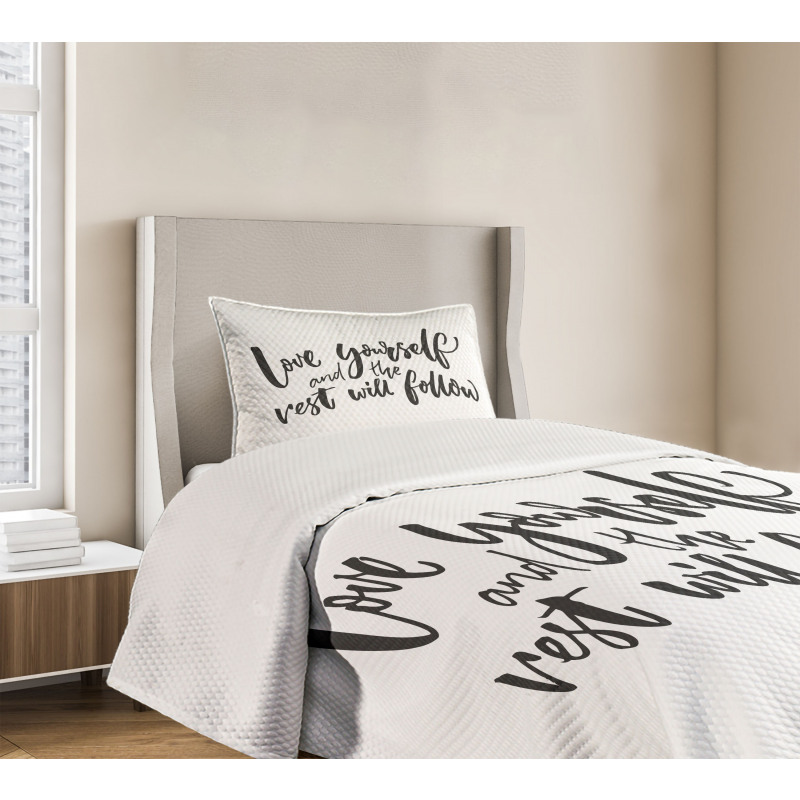 Self Love Wisdom Words Bedspread Set