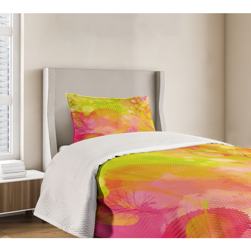 Spring Yard Watercolors Bedspread Set