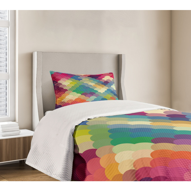Colorful Retro Scales Bedspread Set