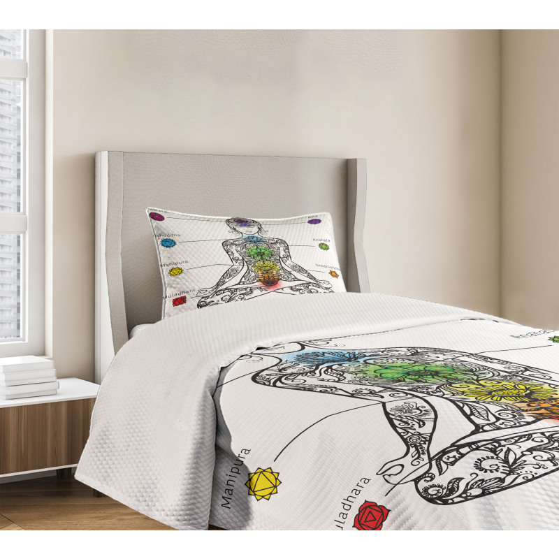 7 Chakra Signs Ornate Bedspread Set