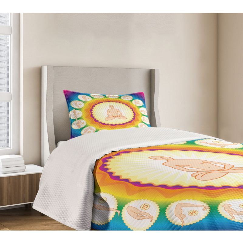 Yogi Lotus Posture Poses Bedspread Set