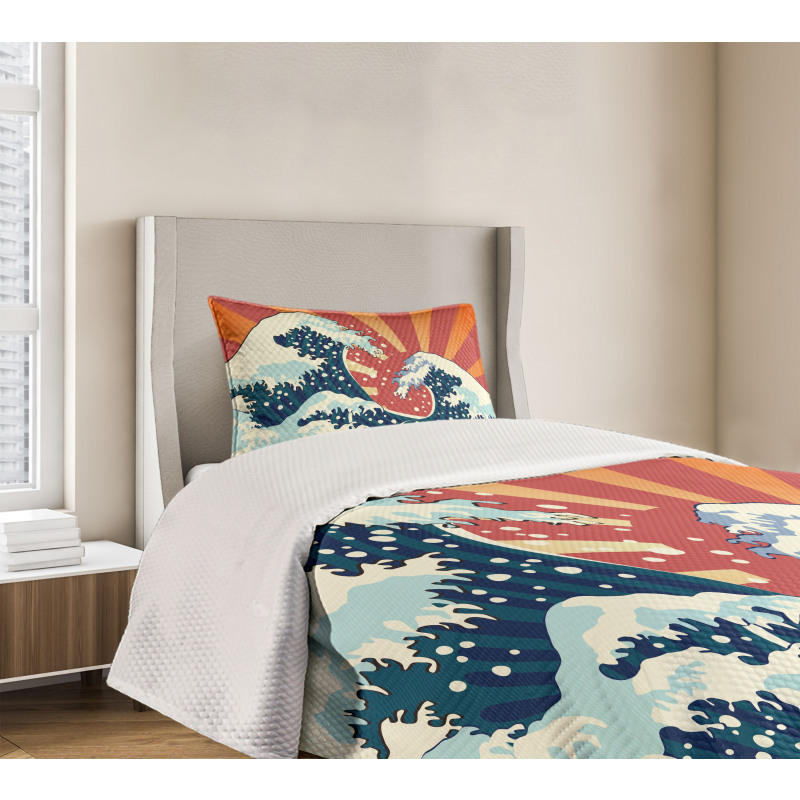 Sunset Surf Water Bedspread Set