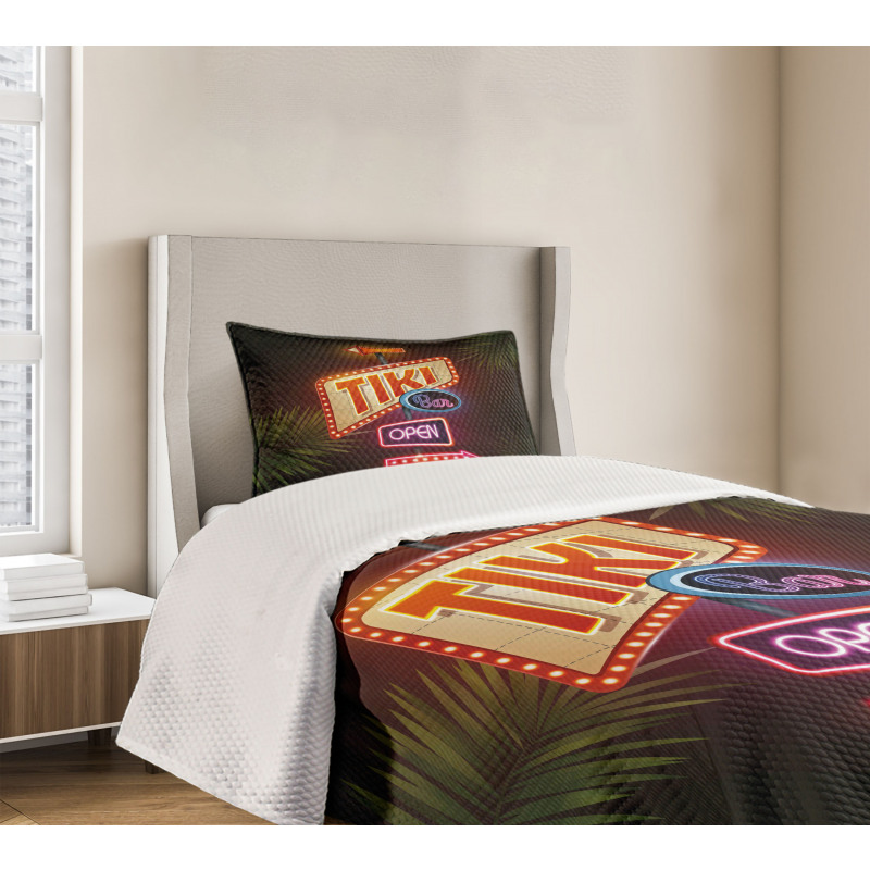 Neon Sign Design Bedspread Set