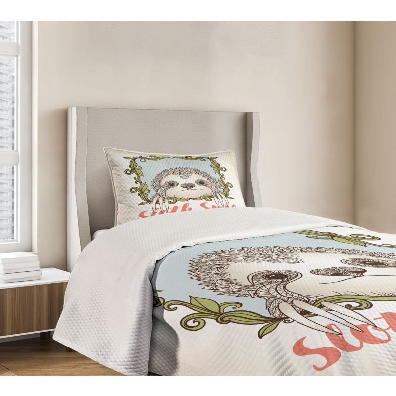 Animal Floral Frame Bedspread Set