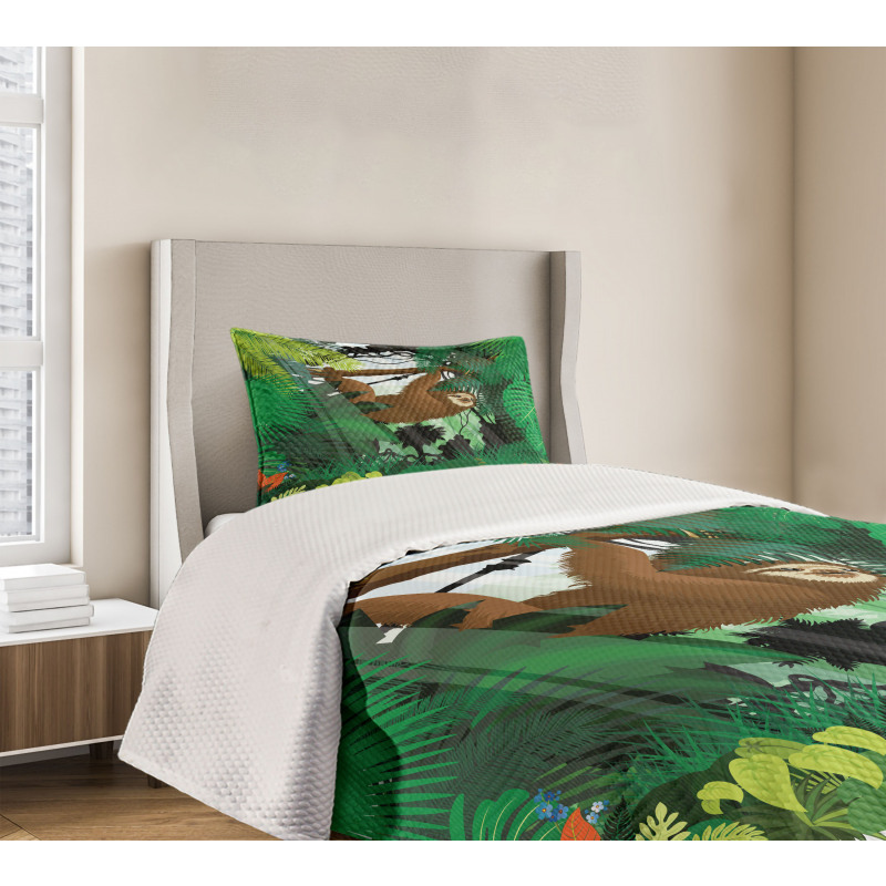 Vibrant Rainforest Plants Bedspread Set