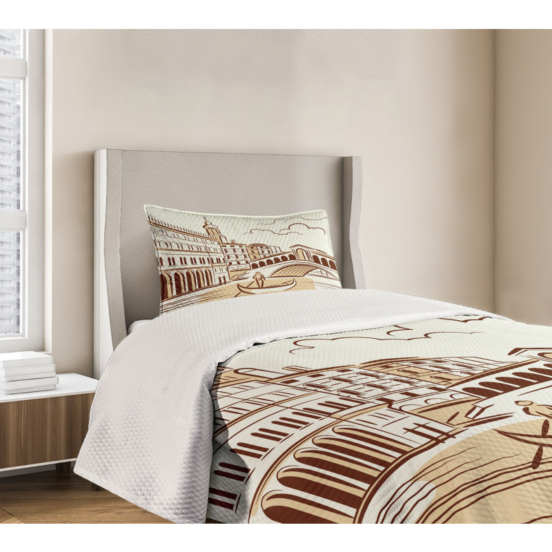 Venetian Landscape Art Bedspread Set