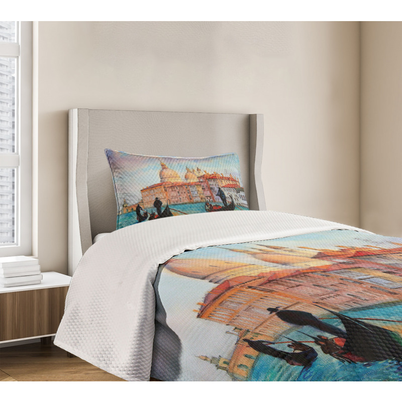 Watercolor Serene City Bedspread Set