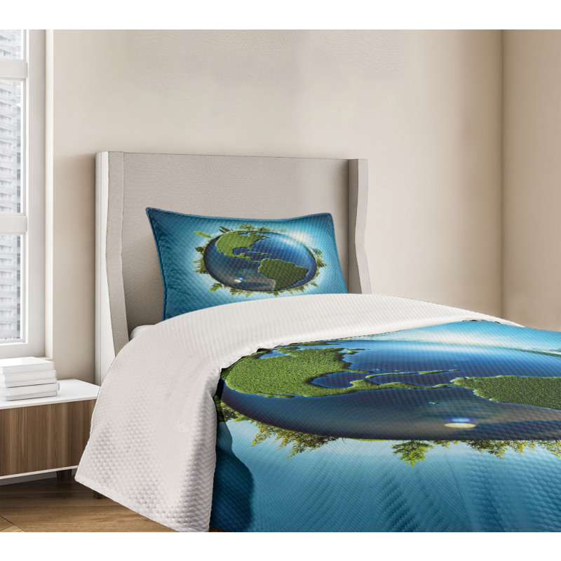 Blue Seas Fresh Continent Bedspread Set