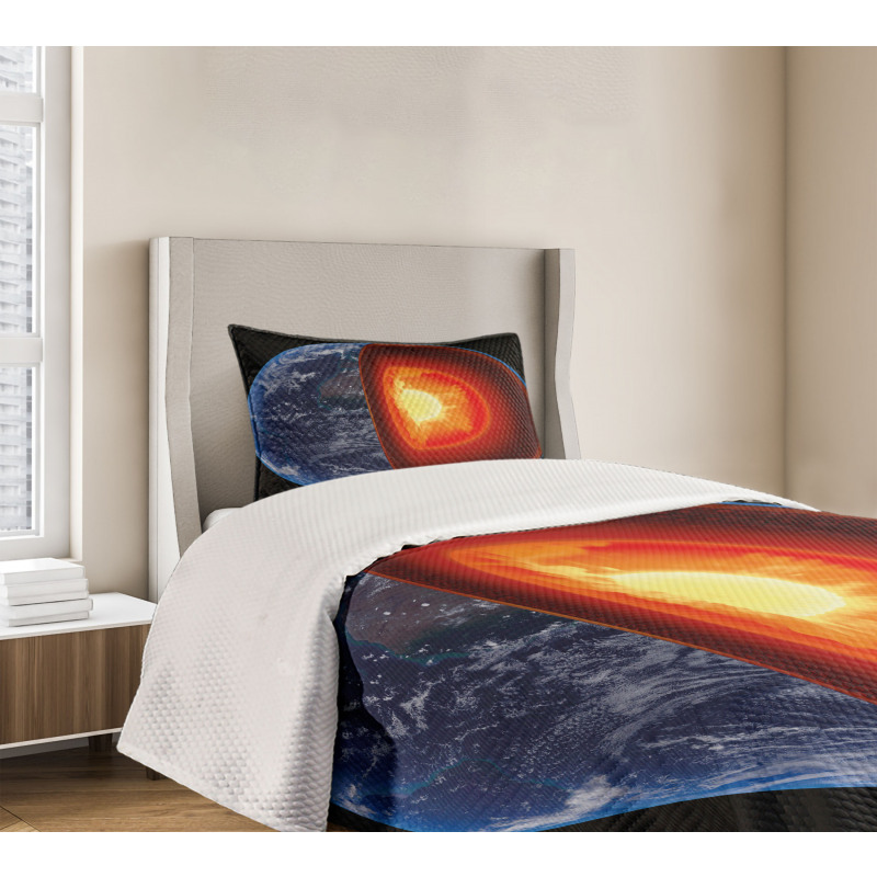 Hot Burning Earth Core Bedspread Set