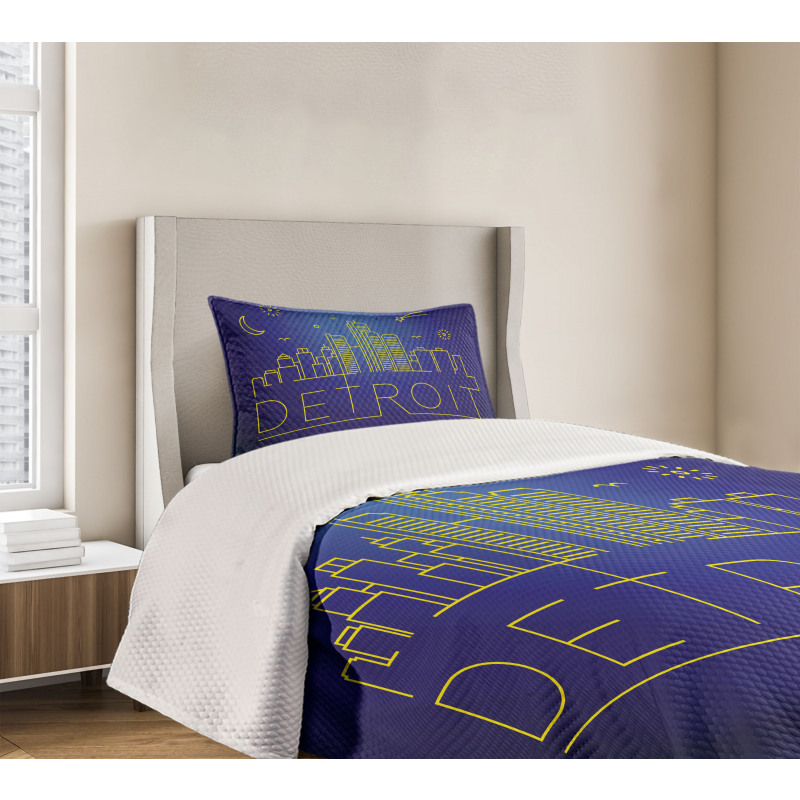 City Sky View Graphic Bedspread Set