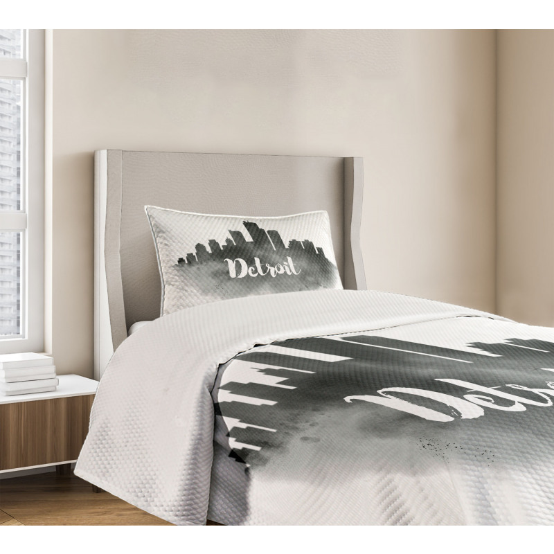 Black Smoky Cityscape Bedspread Set